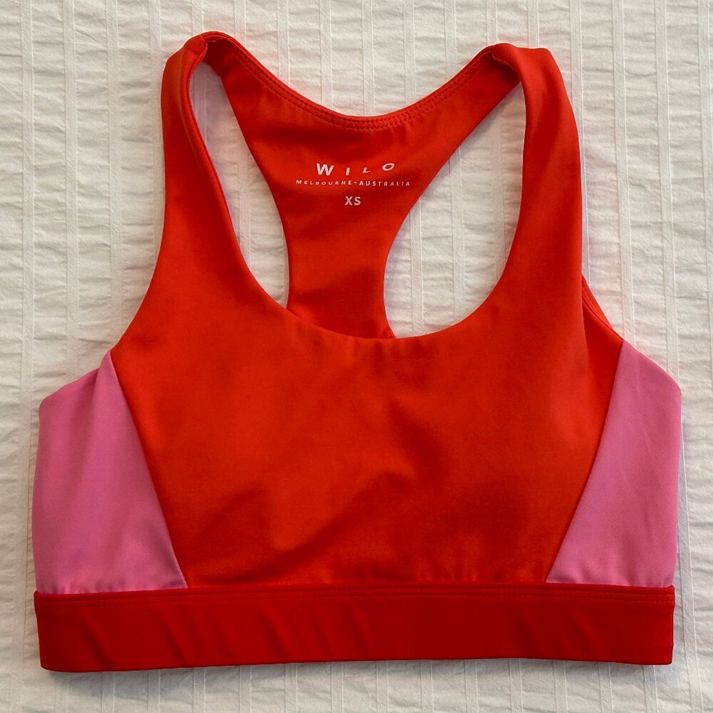 WILO Sports Bra Size XS Orange Pink